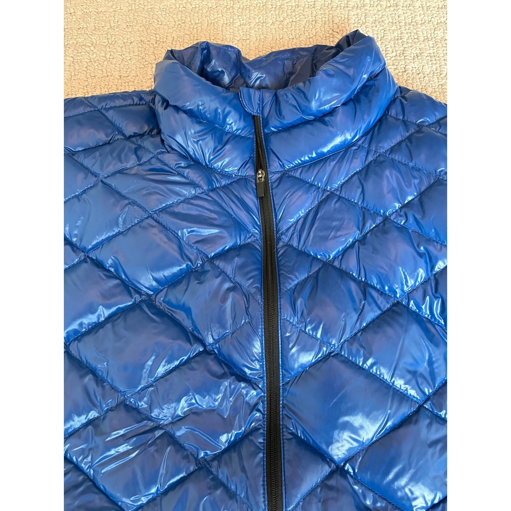 Lucy Womens Blue Puffer‎ Vest Full Zip Sleeveless Quilted Lightweight